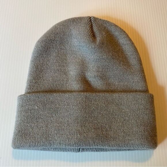 J Crew beanie gray classic minimalist Knit Gray cuffed beanie hat unisex OS - Picture 1 of 7